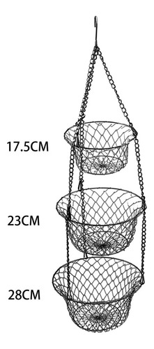 Cesta De Frutas Colgante De Tres Niveles, Cesta De Flores