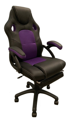 Imagen 6 de 6 de Silla Gamer Escritorio 801 C/apoya Pies Violeta C/envio