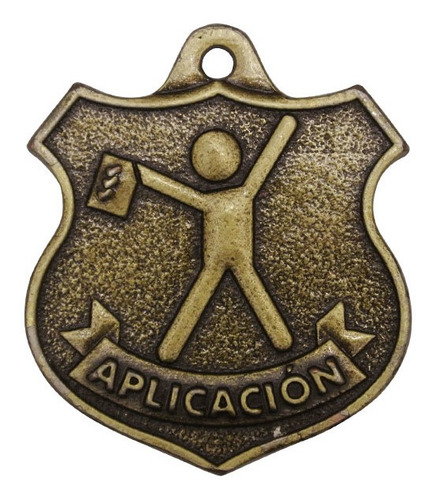 Medalla Aplicación Oro Antiguo Con Foto Impresa Al Reverso