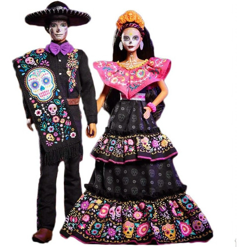 Combo Barbie Y Ken Día De Los Muertos 2021 Mattel Gxl27