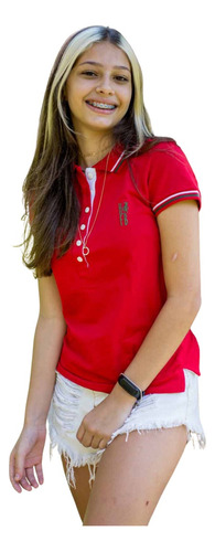 Camisa Polo Feminina Vermelho Premium