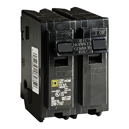 D Circuit Breaker, 45 Amp, 2pole, Hom245