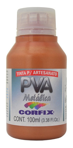 Tinta Pva Metálica 100ml Corfix Escolha As Cores Cor Cobre 394
