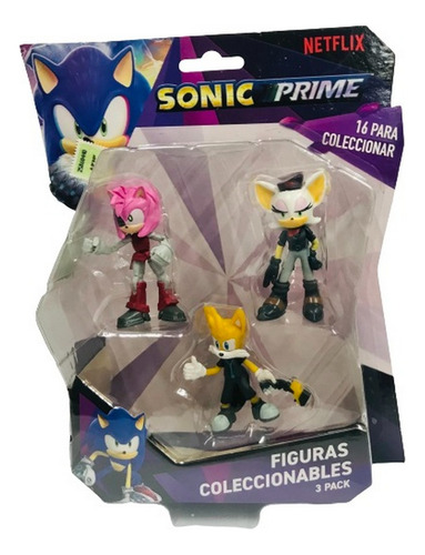 Muñeco Sonic Prime Pack X3 Figuras Coleccion Ar1 2020 Ellobo