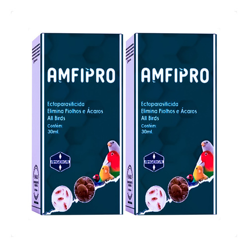 2 Amfipro 30ml Evita E Trata Acaros/piolhos Em Aves Amgercal