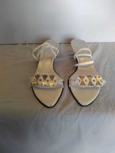 Sandalias De Cuero, Color Blanco N 39