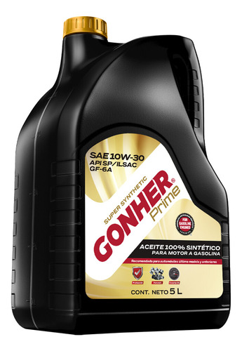 Aceite De Motor Sintético 10w30 5 Litros Gonher Prime