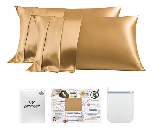 Set De 2 Fundas De Almohada De Seda Promeed 100% 23 Momme