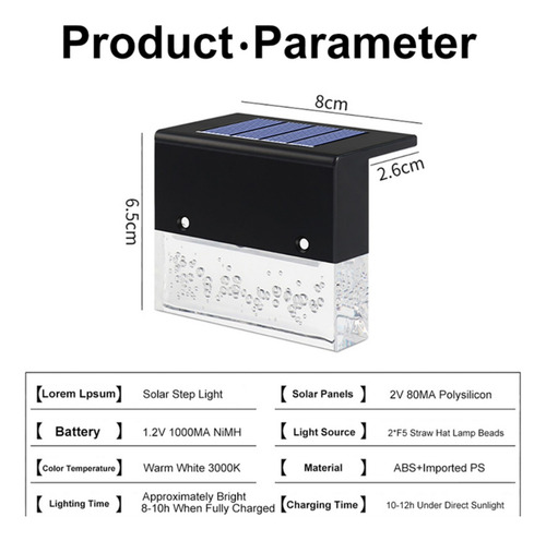 Arandela Cristal Preta Parete Solar 0,5w 3.000k-rgb