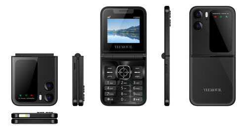Celular Plegable 4g Yeemovil Y2000 Dual Sim + 2 Sim Extra Desbloqueado Telcel At&t Movistar Bait Bluetooth Fm Linterna 2.4-negro