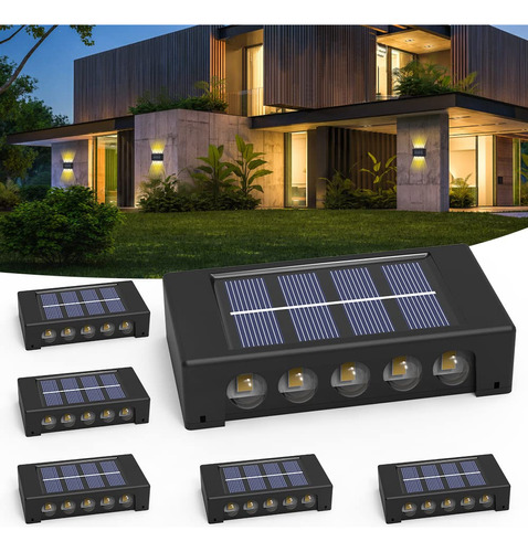 Luces Solares Exteriores 6 Paquete Led Para Valla Impermeabl