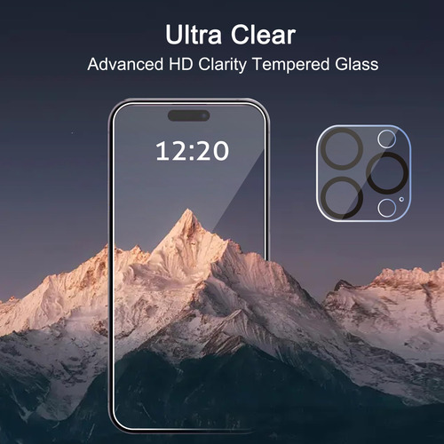 Protector De Pantalla Camara Para iPhone 15 Pro Max 3 Piezas