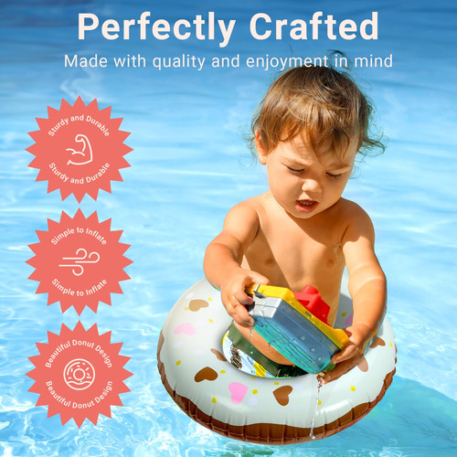 Pacote De 4 Pool Floats Playbees Sprinkle Donut Para Criança