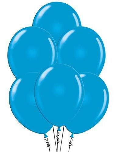 17 Pulgadas De Látex Azul Brillante De Globos (premium Helio