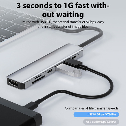 Estación De Acoplamiento Versátil Con Cabezal Tipo C Usb3.0+