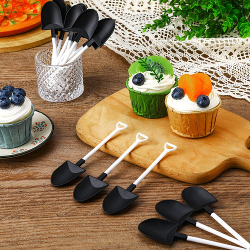 Paquete De 300 Mini Cucharas De Plástico Negras Para Postres