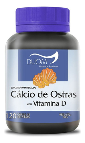 Calcio De Ostras Com Vitamina D 120caps 750mg Duom