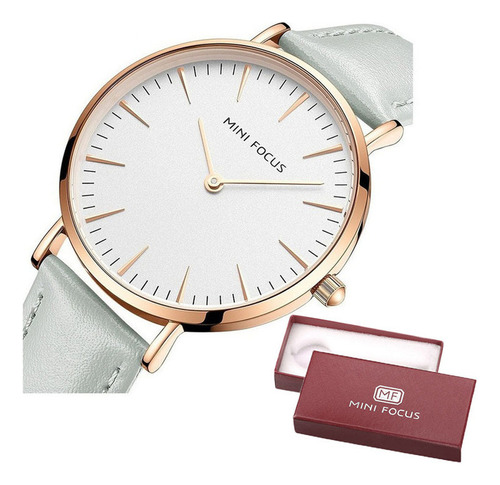 Reloj Mini Focus De Cuero Simple Y Ultrafino Para Mujer