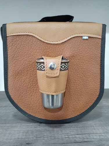 Imagen 6 de 7 de Set Asado Cuero Parrilla Tabla Cuchillo Tenedor Acero Funda