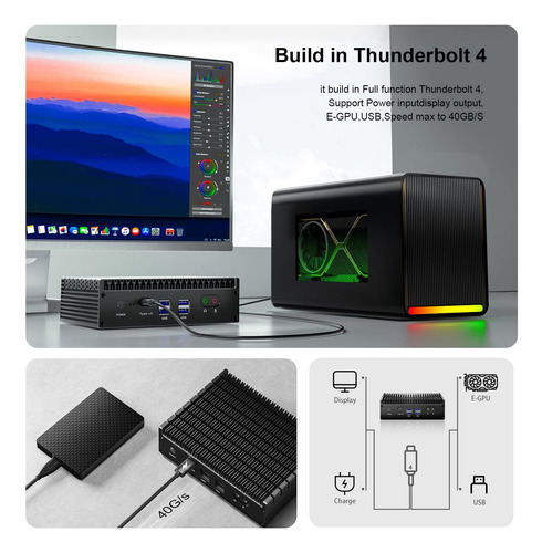 Mini Pc Fanless, Intel 12th Core Iu, 10 Corres 12 Threads, S