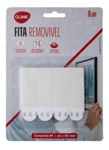 Kit 8pcs Fita Adesiva Removível Quadro Foto Cola Velcro