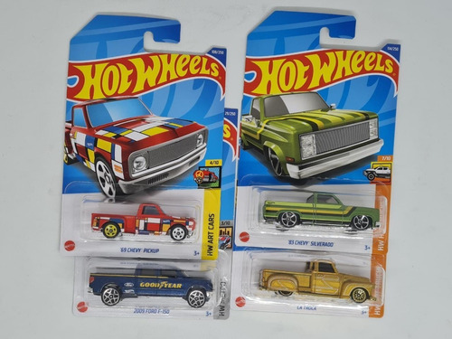 Pack 4 Camionetas Pick Up Hot Wheels