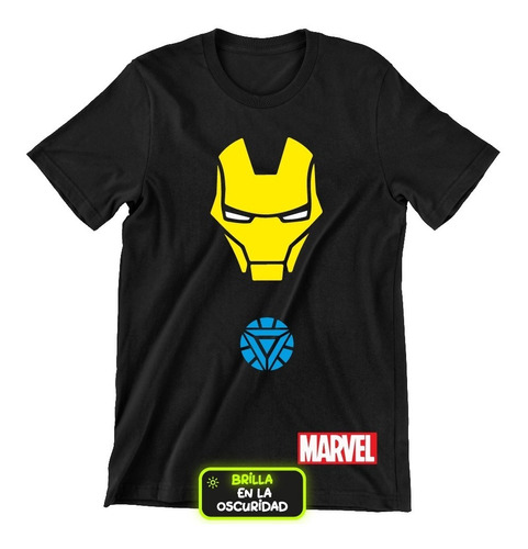 Playera De Iron Man Avengers, Marvel Brilla En La Oscuridad 