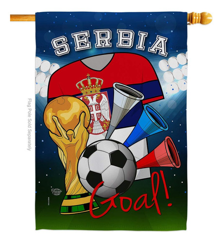 Bandera De La Copa Mundial De Serbia Para Fútbol Americano, 