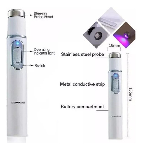 2x Caneta Para Fungos Para Unhas Caneta Laser De Luz El Azul