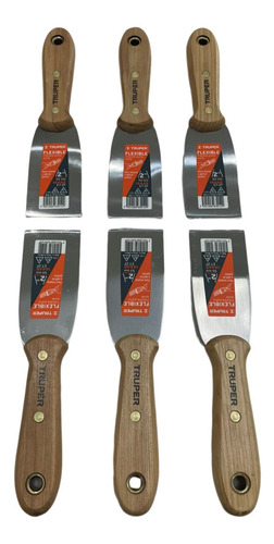Espatula Flexible 2' Paq. C6 Mango De Madera Truper 14448