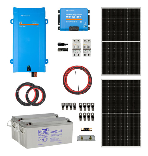 Kit Solar Off Grid Ups 12/220v 3,2kwh X Día 1,6kva Mppt 50a