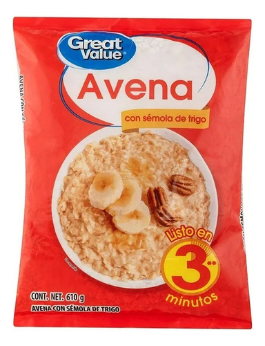2 Pza Avena Con Sémola Great Value 610 G