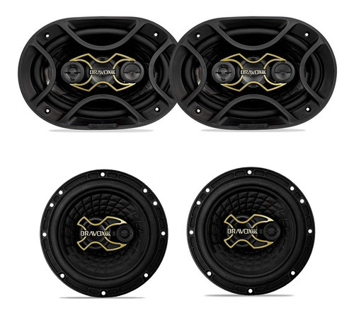 Kit Altavoz Facil Bravox 6x9 + 6 240w Rms Linha Gold