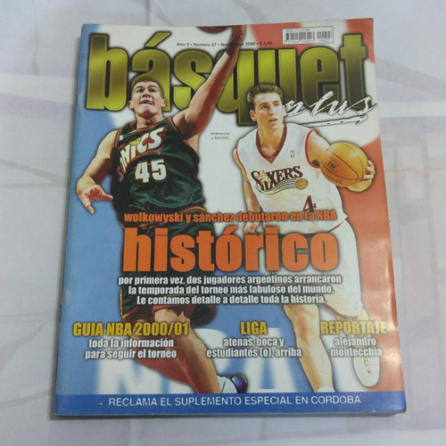 Revista Basket Plus 27 Wolkowyski Sanchez Guia Nba 00/01 