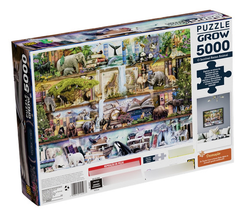 Quebra Cabeça Puzzle 5000 Peças O Incrível Reino Animal Grow