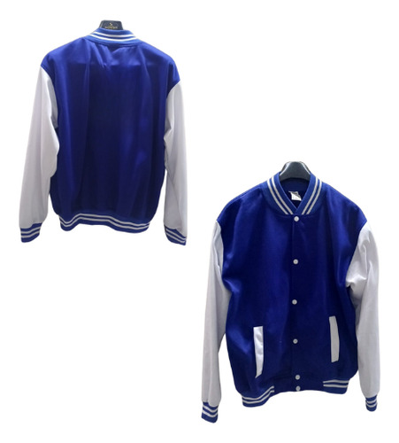 Chamarra Tipo Universitaria Azul G