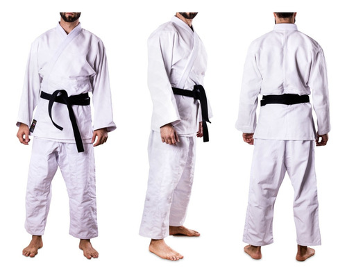Judogi Traje Judo Shiai Tramado Mediano Blanco Talle 4 A 8