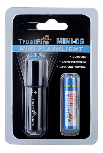 verde azul rojo y dorado Negro TrustFire MINI-06 Mini linterna LED 90 l/úmenes con llavero y pila AAA recargable