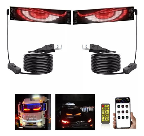 2 Piezas Pantalla Led Con Luz Devil Eyes (12x59.5cm)