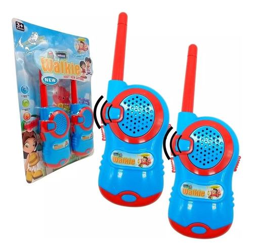 Radinho Comunicador Infantil Walk Talk Brinquedo Criança Top Cor Azul E Vermelho