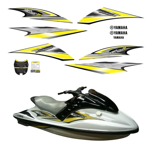 Kit Adesivos Jet Ski Para Yamaha Jp 1300r 14809 Cor PRETO/AMARELO