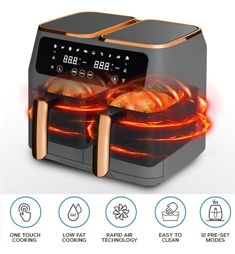 Fritadeira Sem Óleo Air Fryer Dupla 2800w 220v