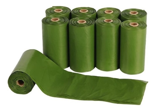 Bolsas Perro Biodegradable Heces 10 Caja 8 Rollos 1200 Bolsa Verde