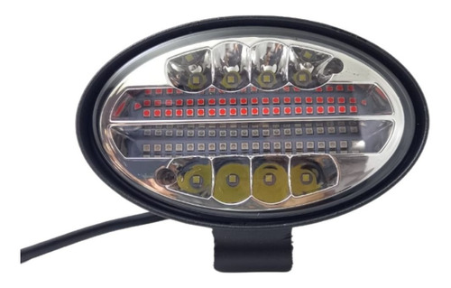 Faro Led Ovalado 30 Led 90w Flash Auto Moto Camioneta