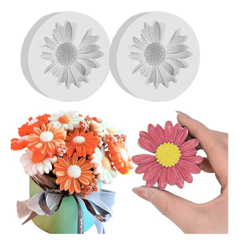 2pza Moldes De Silicon Flores Gerbera Adornos Moldes para Velas Velas Jabones Moldes Para Velas Molde Silicon Moldes Para Gomitas