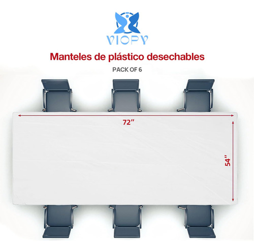 Manteles Desechables Blancos Para Fiesta Juego De 6 137x
