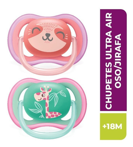 Imagen 2 de 5 de Set X2 Chupetes +18 Meses Ultra Air Avent Philips