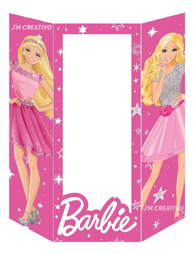 Decoración De Fiestas Caja Coroplast De Barbie Para Fotos 