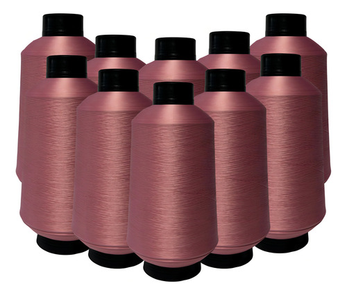 Kit Fio Overloque 500g - 10 Cones Colorido Cor Rose
