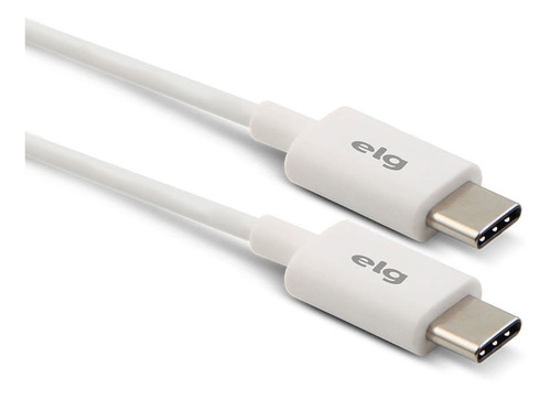 Cabo Usb Tipo C Reversível P/ Recarga E Sincronização Branco